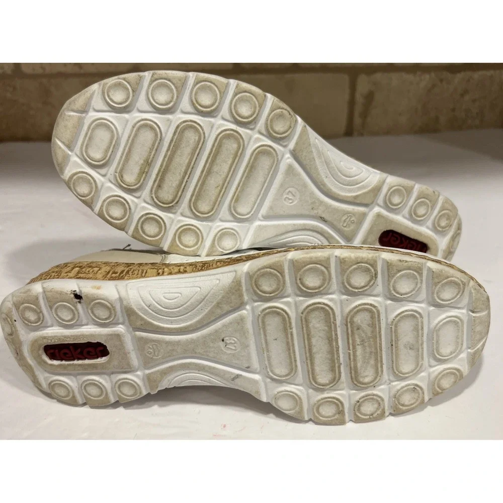 Rieker‎ Antistress Nikita Leather Walking Shoes White Pearl Rose Womens 7 EU 37